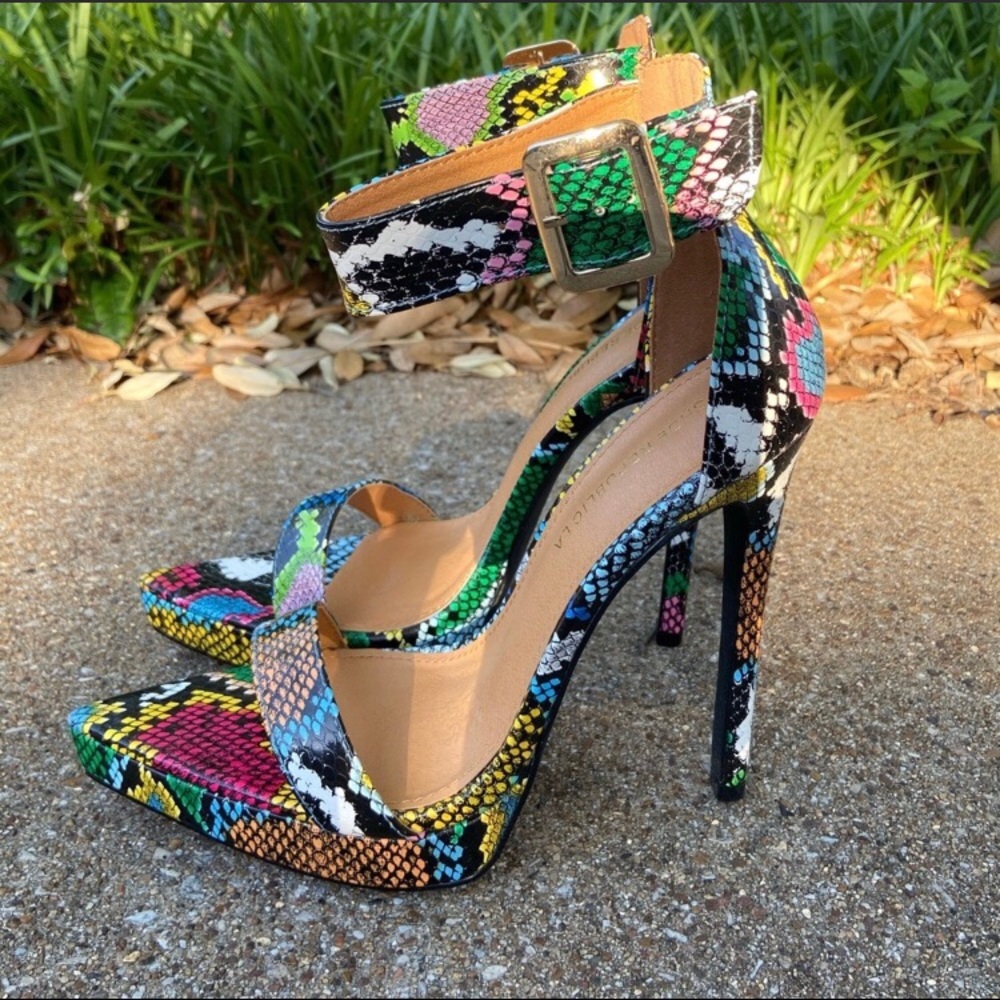 Snake Skin Print Heels